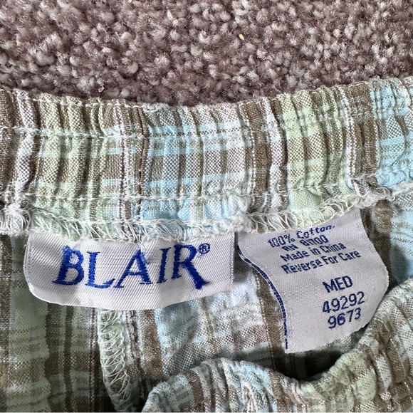 Vintage Blair Pastel Plaid Capri Cropped Pants Womens Size Medium Summer Coastal - Picture 15 of 15